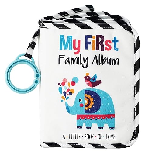 Urban Kiddy™ Baby's My First Family Album | Soft Photo Cloth Book Gift Set for Newborn Toddler & Kids (Elephant) - Elephant