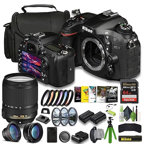 Nikon D7200 24.2 MP DX-Format Digital SLR Camera + EN-EL15C Battery + Extreme PRO 64GB Card + Photo Editing Software + Lens Cap AF-S DX NIKKOR 18-140mm f/3.5-5.6G ED VR Lens + More