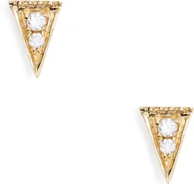 Emily Sarah Sharp Diamond Triangle Stud Earrings