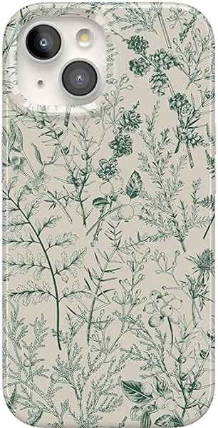 Casely iPhone 15 Case | Sage Garden | Green Floral | Classic Slim Design | Compatible with MagSafe - Sage Garden | Green Floral Case