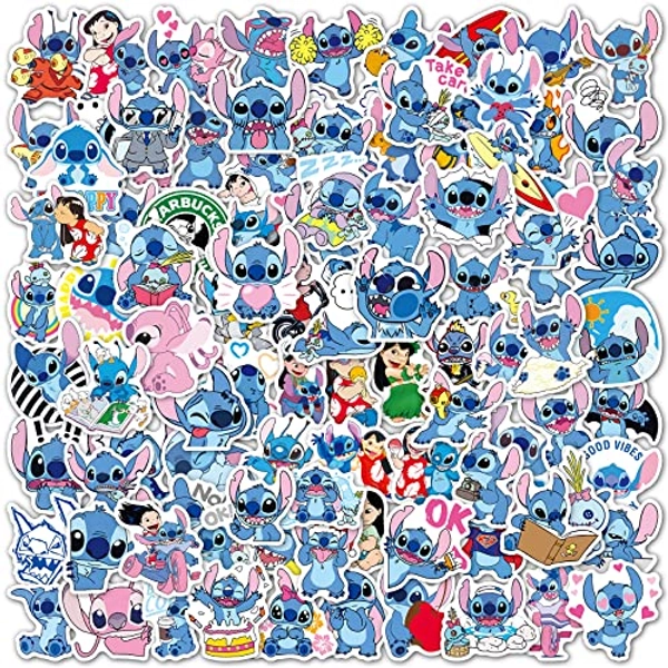 100PCS Lilo & Stitch Stickers, Cartoon Sticker Stuff for Laptop Water Bottles Luggage Bike Car Decals, Vinyl Waterproof Cute Stitch Gifts Party Supplies for Kids Teens Adults - Lilo & Stitch
