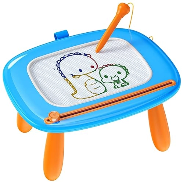 Toddlers Toys Age 1-2, Gift for 1 2 Year Old Toddler Boy Girl, Magnetic Drawing Board for Preschool Learning and Educational Toys, Doodle Board for Baby Kids, Christmas Birthday New Year Gift(Blue) - Blue