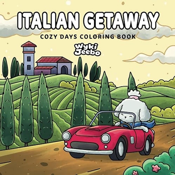Cozy Days Coloring Book - Italian Getaway: Cute Coloring Book for Adults and Teens Relaxation Featuring Adorable Animals Characters (Wyki Jeebo, Band 2)