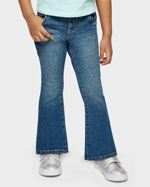 Baby And Toddler Girls Flare Jeans - Blue
