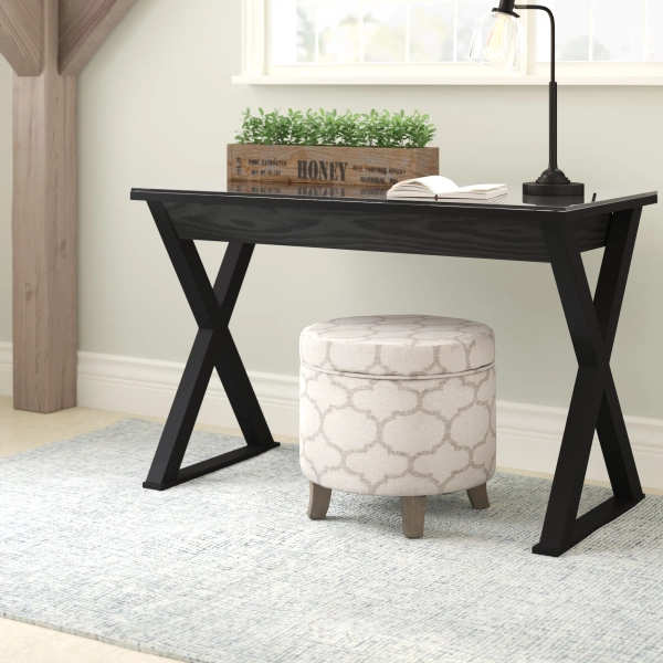 Montclair Glass Top Desk with Drawer Storage