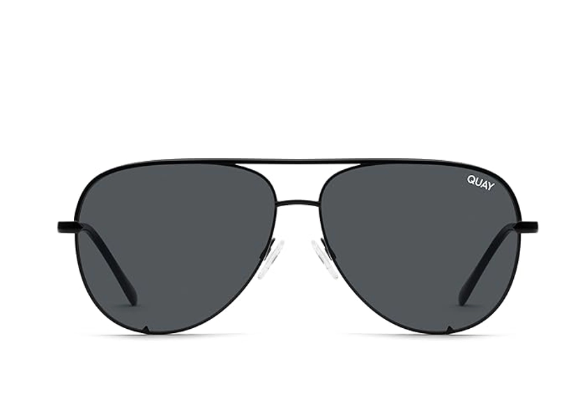 Quay - Sunglasses for Men & Women, Polarized Aviator Lenses with UV Protection, Oversized Sunglasses (High Key Extra Large, Black)