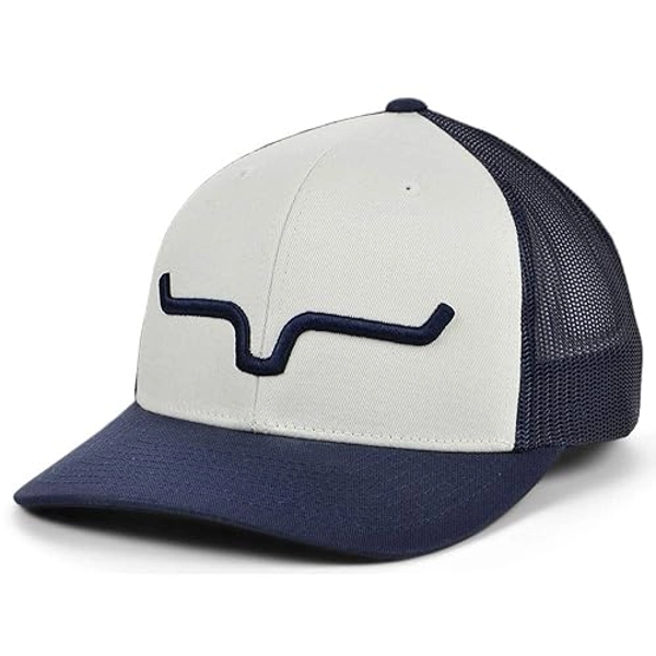 Kimes Ranch Unisex Weekly Upgrade 110 3-D Embroidered Horns Adjustable Snapback One-Size Hat - One Size - White/Navy