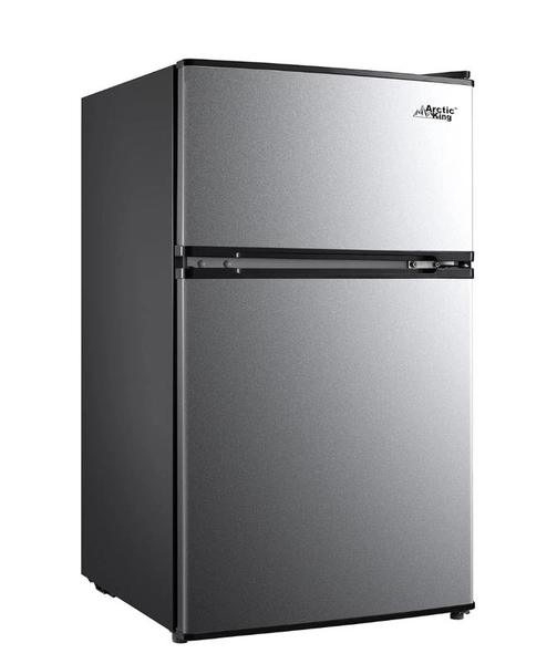 3.2 Cu ft Two Door Mini Fridge with Freezer, Stainless Steel, E-Star - TikTok Shop