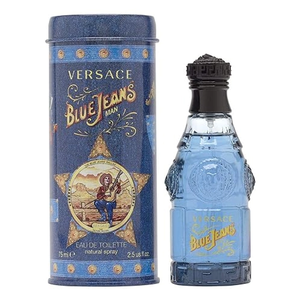 Blue Jeans by Versace for Men 2.5 oz Eau de Toilette Spray - Wood - 2.5 Fl Oz (Pack of 1)