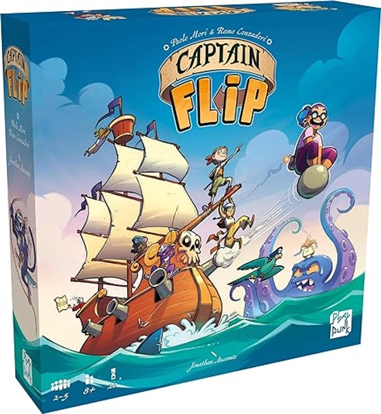 Asmodee - CAPTAIN FLIP - Nommé AS D'OR 2025 -Jeu de Société Ludique et Stratégique - Adultes et Enfants dès 8 Ans - Jeu d’Aventures - 2 à 5 Joueurs - Version Française - Play Punk