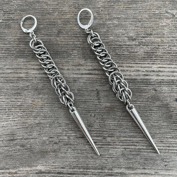 Scorpion Tail Chainmaille Earrings | Default Title
