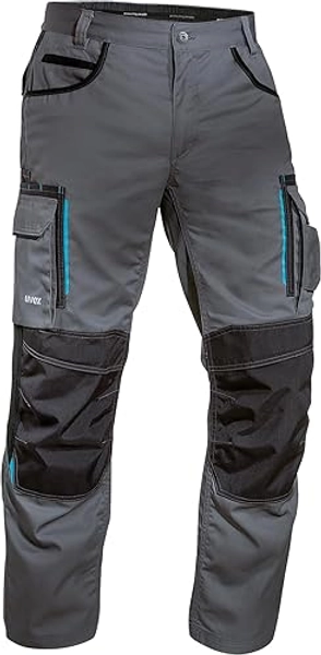 Uvex Tune-up Herren-Arbeitshose lang - robuste Männer-Arbeitshosen mit Kniepolster-Taschen - 35% Baumwolle - 42 - Grau