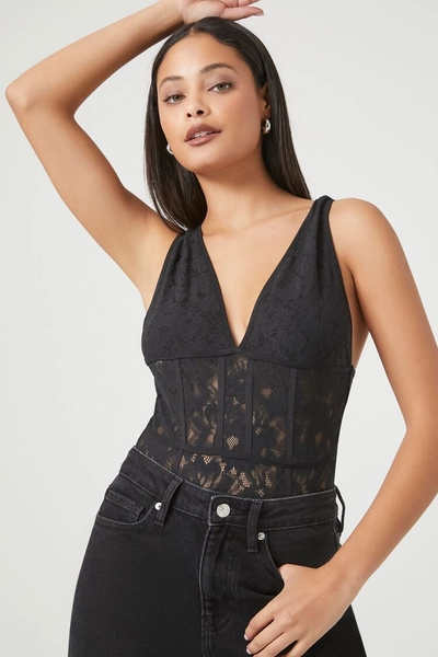 Plunging Lace Bodysuit | Forever 21