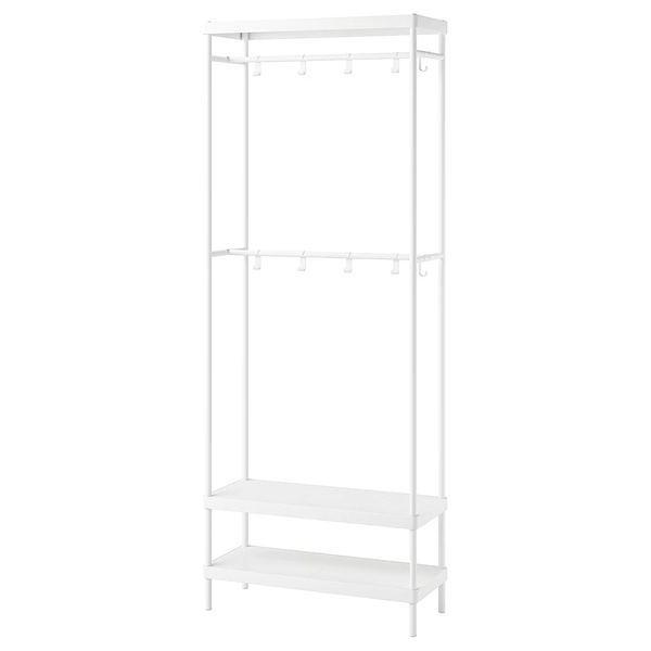 MACKAPÄR Coat rack with shoe storage unit - white 30 3/4x12 5/8x78 3/4 "