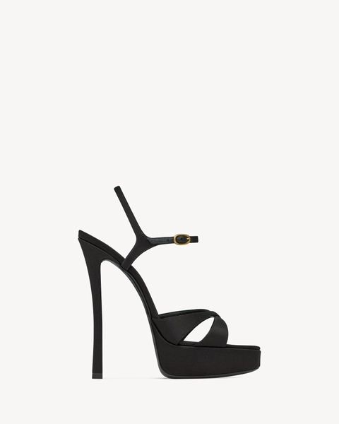 DEBBIE platform sandals in satin crepe | Saint Laurent | YSL.com