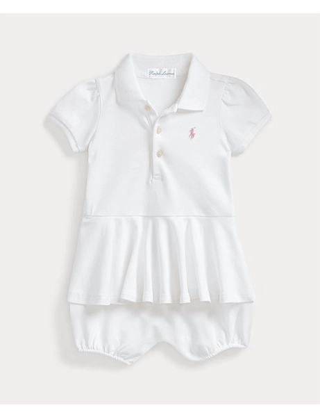 Polo Ralph Lauren Baby Girl Stretch Mesh Peplum Polo Shortall | David Jones