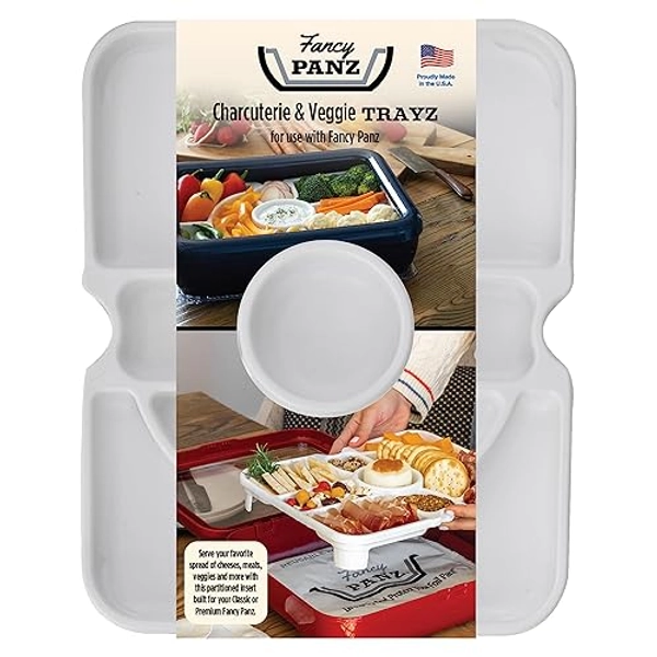 Fancy Panz Trayz Insert, Made in the USA, Fits Classic & Premium Fanzy Panz, Charcutereie & Veggie Trayz Insert - Charcuterie/Veggie Tray