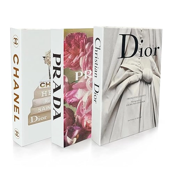 TOP CLADD Coffee Table Decorative Books For Home Decor, Fake Books For Decoration, Aesthetic Bookshelf Decor for Living Room Office Bedroom, 3 Piece. - Orange