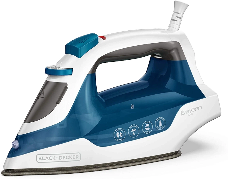 Black + Decker BLACK+DECKER Easy Steam Compact Iron, IR06V, Dual Position Cord, TrueGlide Non-Stick Soleplate, Vertical Steam, SmartSteam | Wayfair
