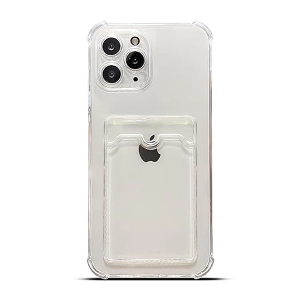 Tuokiou Upgrade Clear Wallet Phone Case for iPhone 13 Pro 5G Card Slot Case Slim Fit Protective Soft TPU Shockproof Wallet Case with Cute Card Holder for Apple iPhone 13 Pro 6.1 inch (2021)(Clear) - iPhone 13 Pro - Clear