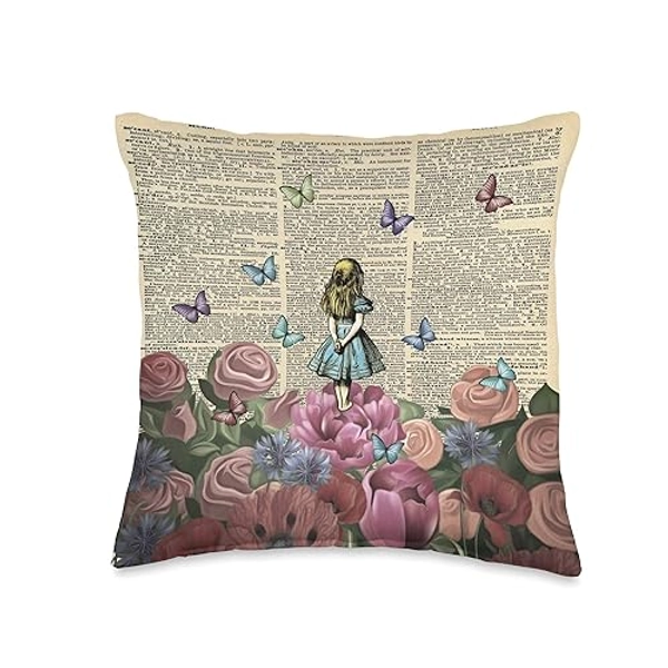 Alice In Wonderland - Wonderland Garden Throw Pillow - 16x16