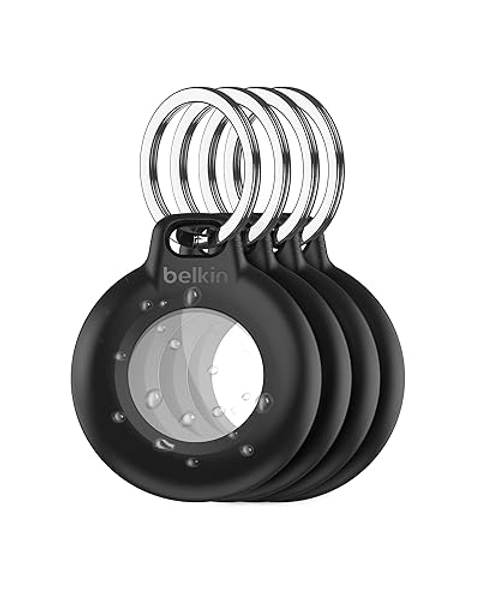 Belkin AirTag Hülle mit Schlüsselanhänger (Secure Holder Schutzhülle für Air Tag, Accessoire mit Kratzschutz), 2er-Pack, Blau - 4er-Pack - Wasserdicht