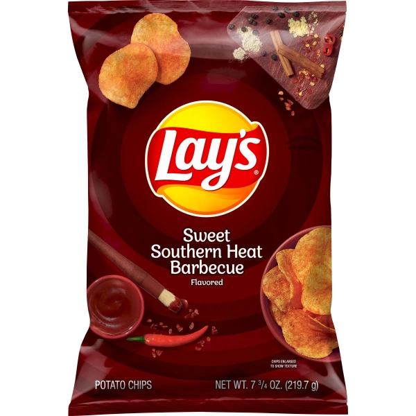 Lay's Potato Chips Sweet Southern Heat Barbecue Flavored 7.75 Ounce