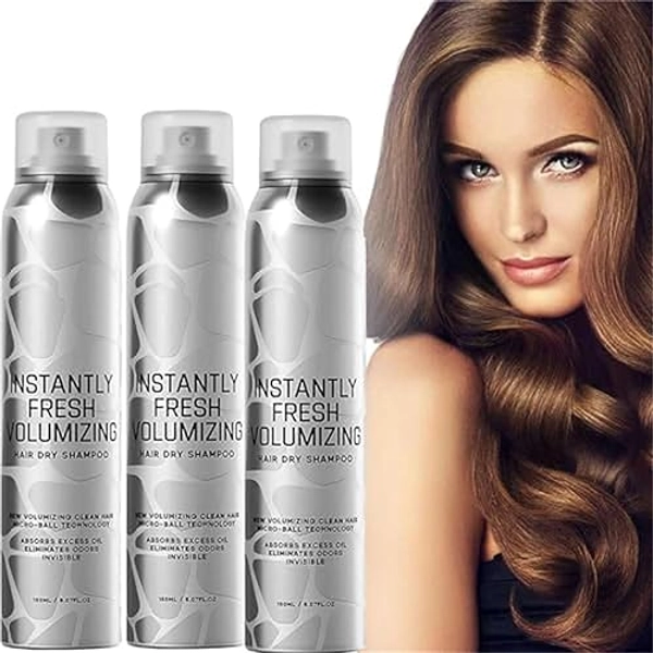 1/2/3PCS Dry Shampoo,Halo-vida Instantly Fresh Volumizing Hair Dry Shampoo,Dry Shampoo For Dark Hair, Natural Dry Shampoo Volumizing Spray, Refreshing And Non-Greasy (3pcs) - 3pcs
