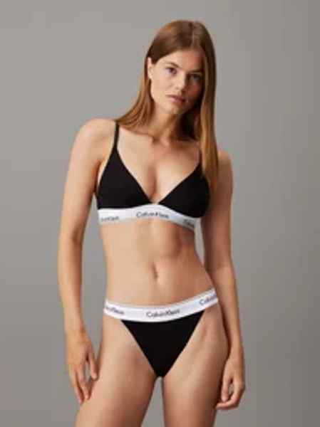 UNLINED TRIANGLE ICON COTTON MODAL - Reggiseno a triangolo - black