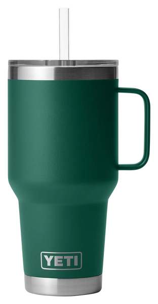 YETI Rambler Mug with Straw Lid - Black Forest Green - 35 oz.