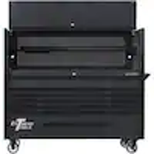 Extreme Tools DX Series 72 in. W x 21 in. D 17-Drawer Roller Cabinet and Hutch Combo in Matte Black with Black Drawer Pulls DX7218HRMK