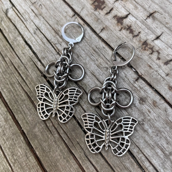 Butterfly Chainmaille Earrings | Default Title