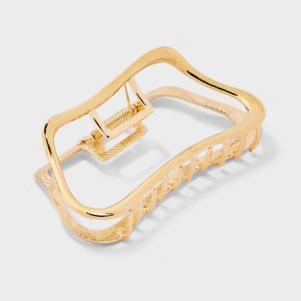 Wavy Metal Claw Hair Clip - Universal Thread™ Gold