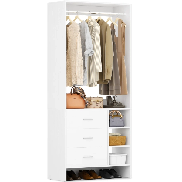 Latitude Run® Chaddrick 30'' W Freestanding Closet System with Drawers | Wayfair