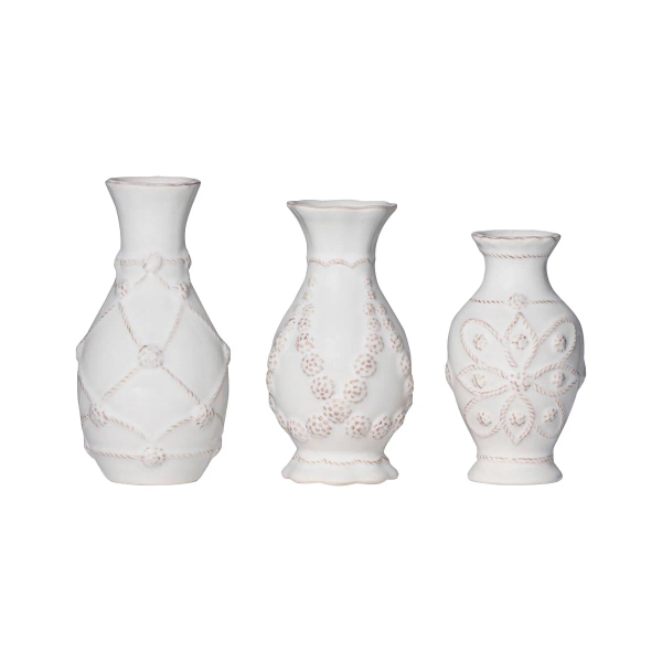 Jardins du Monde Mini Vase Trio Set/3pc - Whitewash | Whitewash