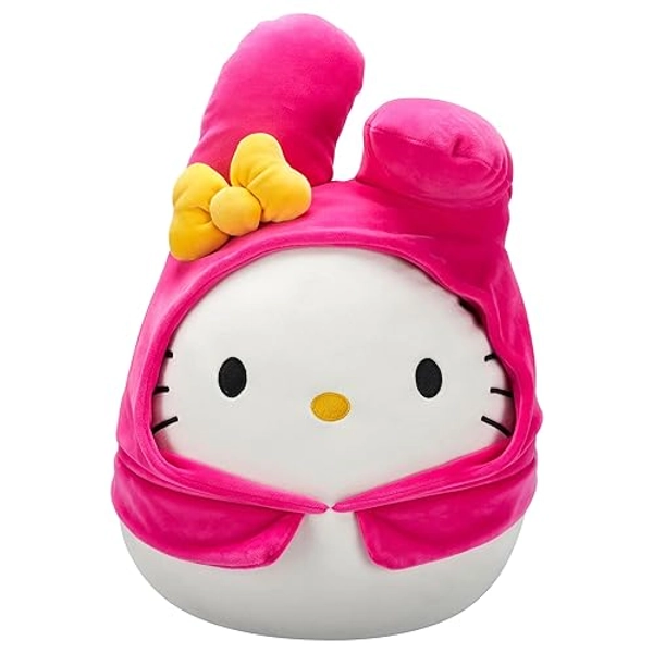 Squishmallows Original Sanrio 14-Inch Hello Kitty in My Melody Hoodie – Official Jazwares Plush (Large) - Hello Kitty in My Melody Hoodie