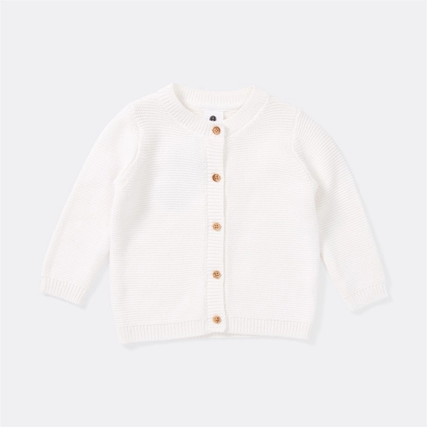 Dymples Baby Knit Cardigan - White - Size 000