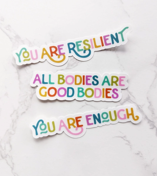 Colorful Self-Love Affirmation Stickers Clear Aesthetic Vinyl Stickers for Laptop, Mirror, Water Bottle Stickers