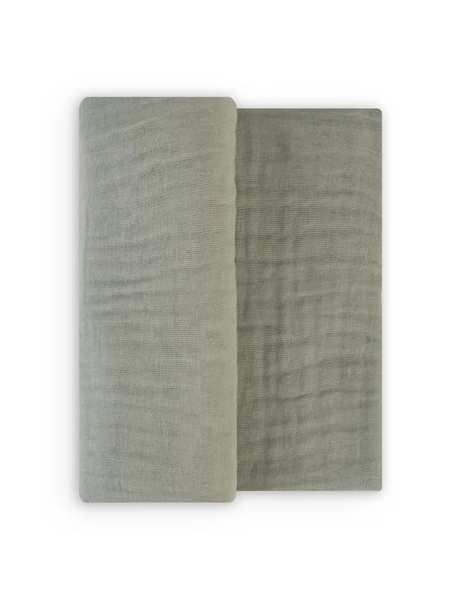 The Little Linen Co. Muslin Wrap Farmyard Lamb Solid Green 1 Pack | Wraps | Baby Bunting AU