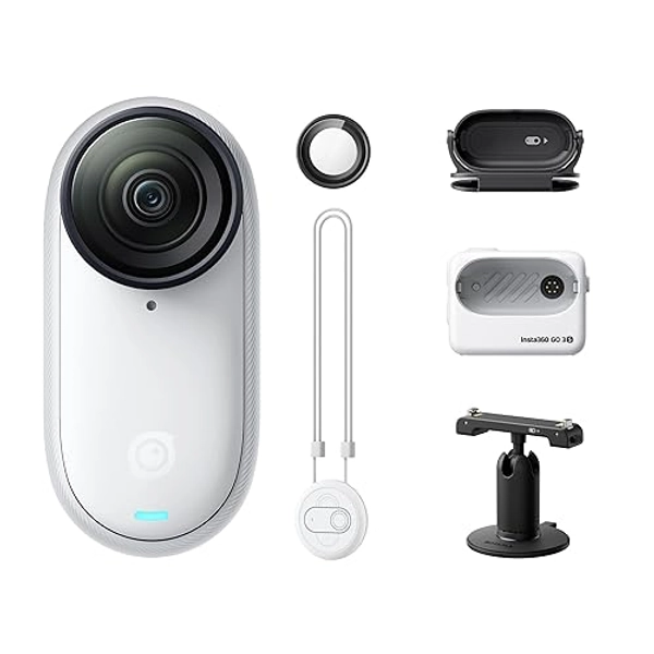 Insta360 GO 3S - 64 GB White 4K Tiny Portable Vlogging Camera, Hands-Free POVs, Mount Anywhere, Stabilization, 140 Min Battery Life, 10m Waterproof, Pet POV