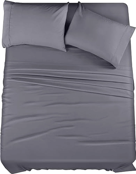 Utopia Bedding Full Bed Sheets Set - 4 Piece Bedding - Brushed Microfiber - Shrinkage and Fade Resistant - Easy Care (Full, Grey) - Grey - Full