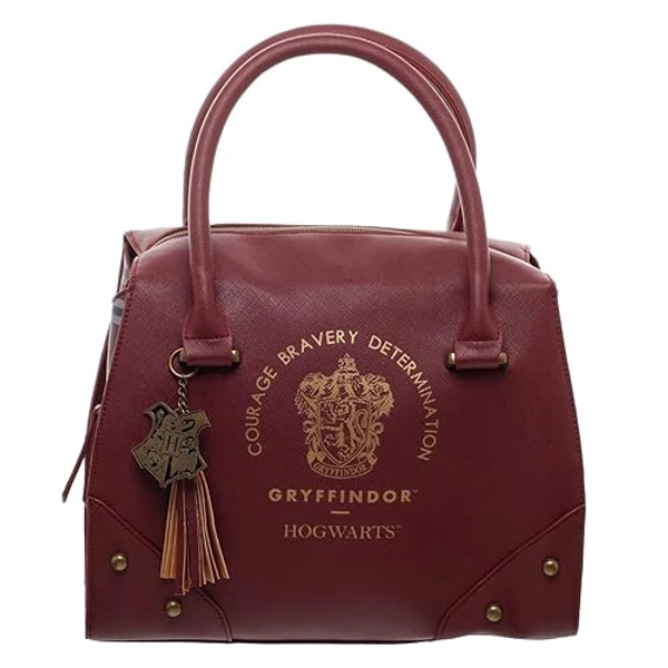 Harry Potter Purse Designer Handbag Hogwarts Houses Womens Top Handle Shoulder Satchel Bag - Gryffindor