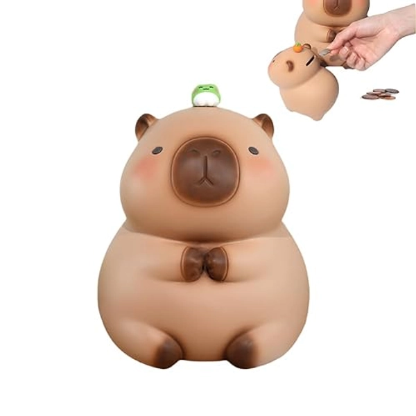 Capybara Piggy Bank, Capybara Coin Bank Piggy Bank, Creative Cute Cartoon Capybara Storage Money Box, Capybara Money Coin Bank for Boys and Girls, Great Gifts for Christmas Birthday (Frog, M) - Medium - Frog