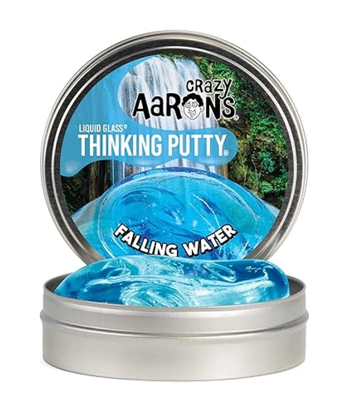 Crazy Aaron's Transparent Thinking Putty - 4" Falling Water Liquid Glass See Through Putty Tin - 90 Grams, Never Dries Out