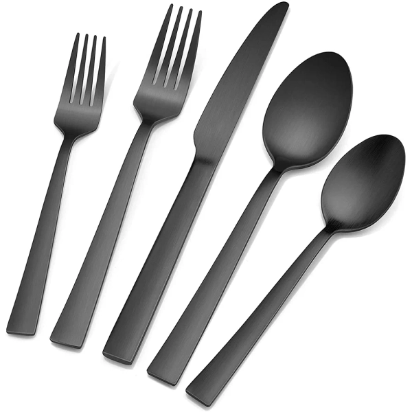 40-Piece Matte Black Silverware