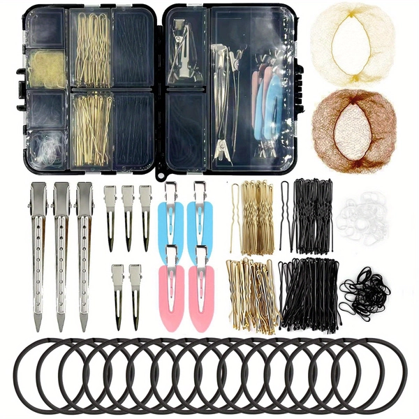 160pcs Basic Disc Hair Set, U-shaped Clip, Straight Clip, Hair Fork Set, Whole Box Headwear