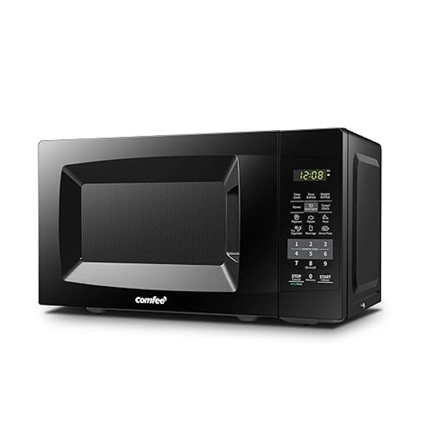 Comfee EM720CPL-PMB Countertop Microwave Oven with Sound On/Off, ECO Mode and Easy One-Touch Buttons, 0.7 Cu Ft, Black - 0.7 Cu.Ft Black