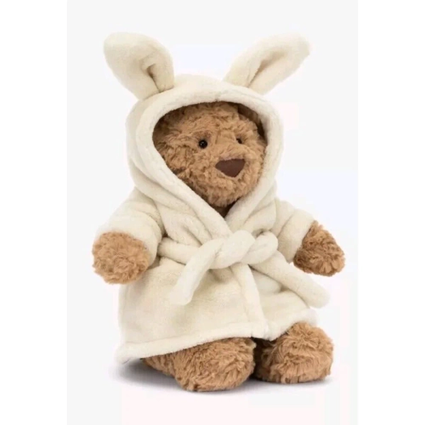 Jellycat Bartholomew Bathrobe Bear Soft Toy 26Cm New- Jelly Cat Plush Jelly Cat Peanut