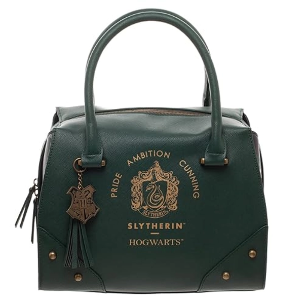 Harry Potter Purse Designer Handbag Hogwarts Houses Womens Top Handle Shoulder Satchel Bag - Slytherin