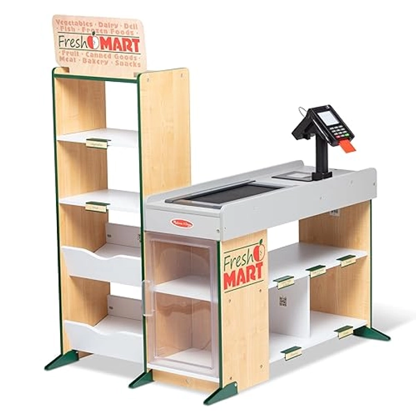 Melissa & Doug Freestanding Wooden Fresh Mart Grocery Store - FSC Certified - Grocery Store